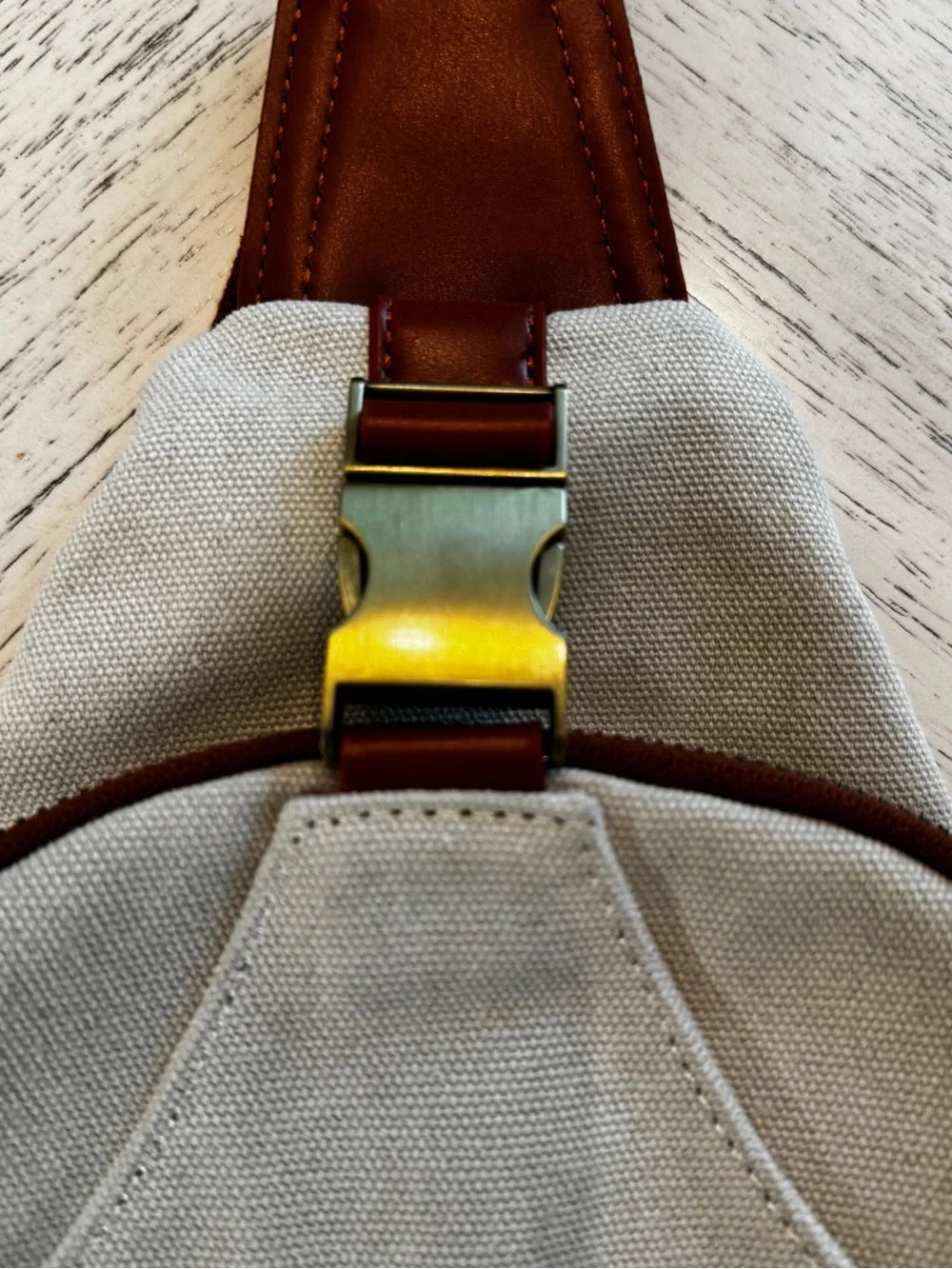 Antik Kraft Samara Canvas Sling Backpack Crossbody Cream Brown